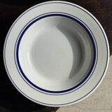 Set of 4 Italian deep plates Ceramica Quadrifoglio with blue rim D22