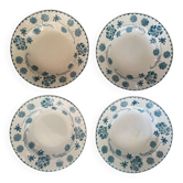 4 Sarreguemines earthenware soup plates, U & Cie, Geranium pattern