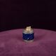 Tommaso Barbi Blue Glazed Ceramic and Brass-Toned Metal Table Lighter, 1970