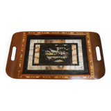 Vintage mahogany tray with inlay