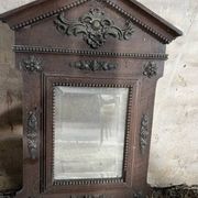 Antique carved wooden wall mirror – ornate pediment, Napoleon III style