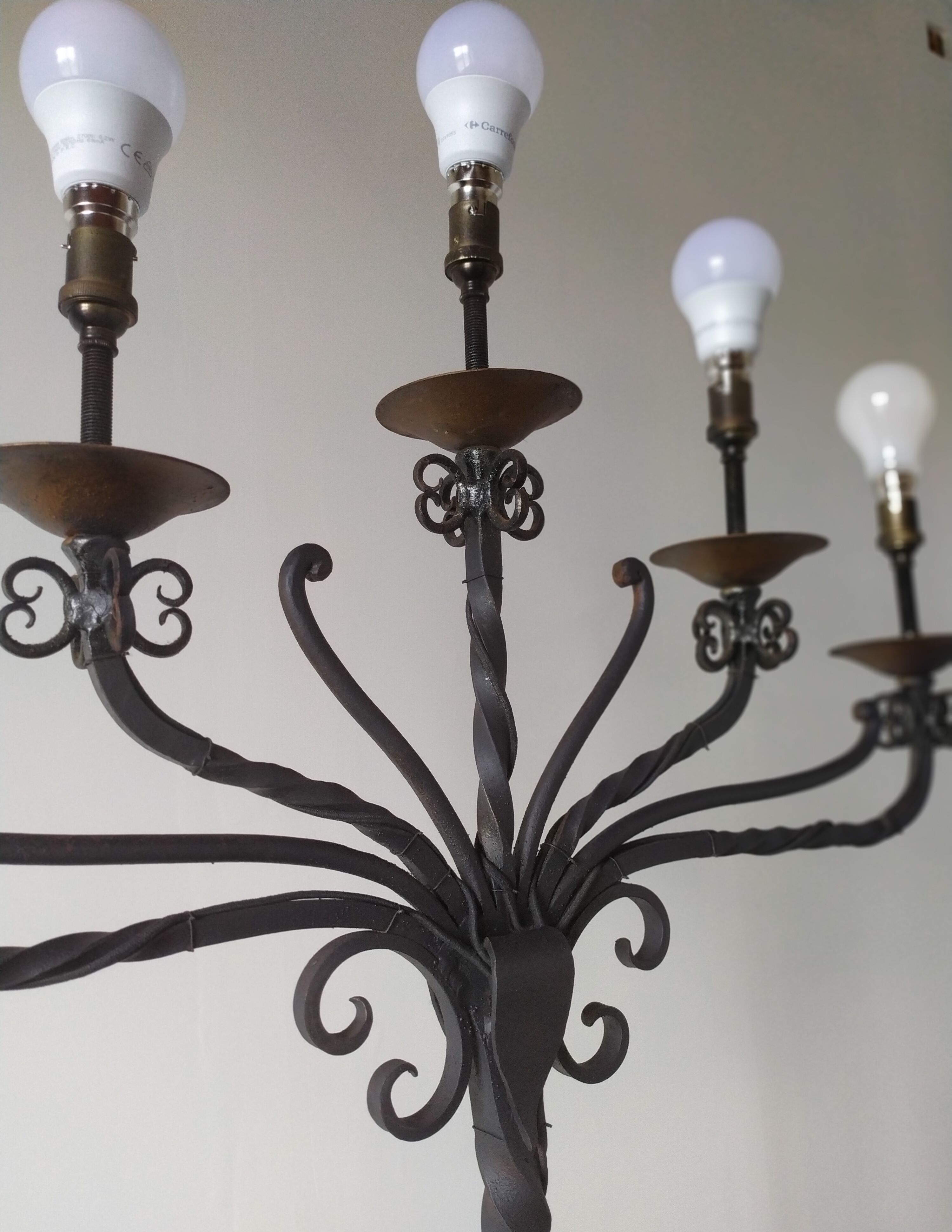 Chandelier 5 electrified high-time wrought iron lights