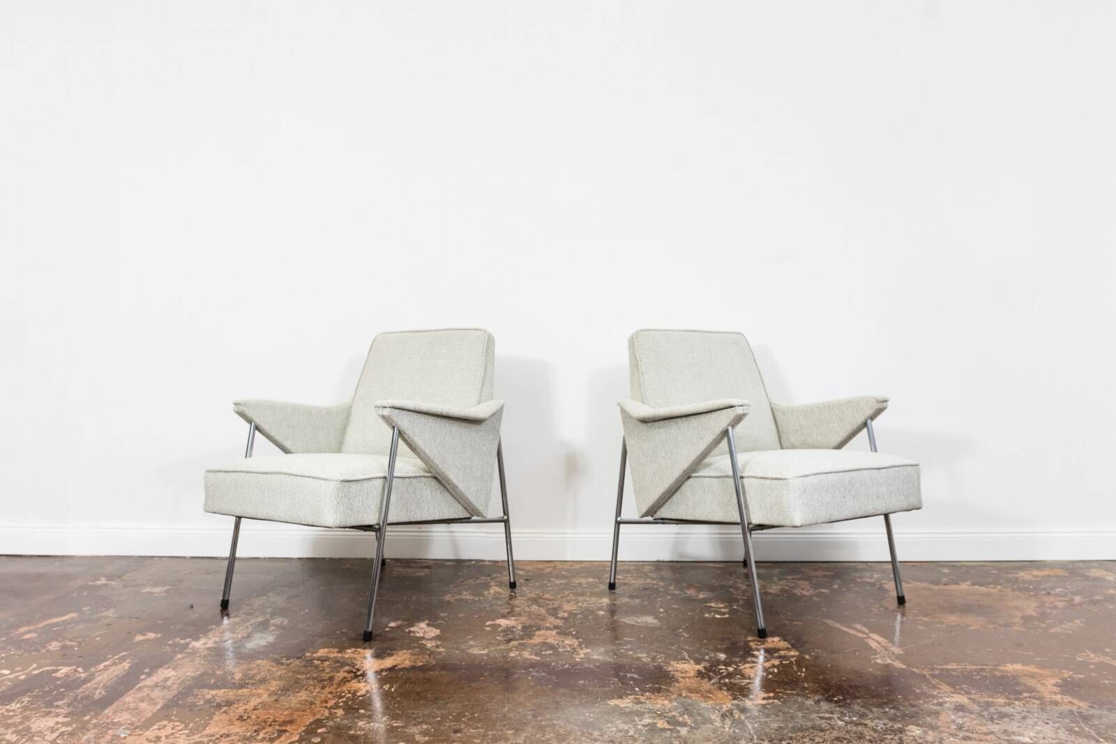 Vintage metal armchairs “Bat” by Wchód Zadziele, Poland, 1960s