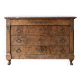 Antique wooden commode with pink marble.
