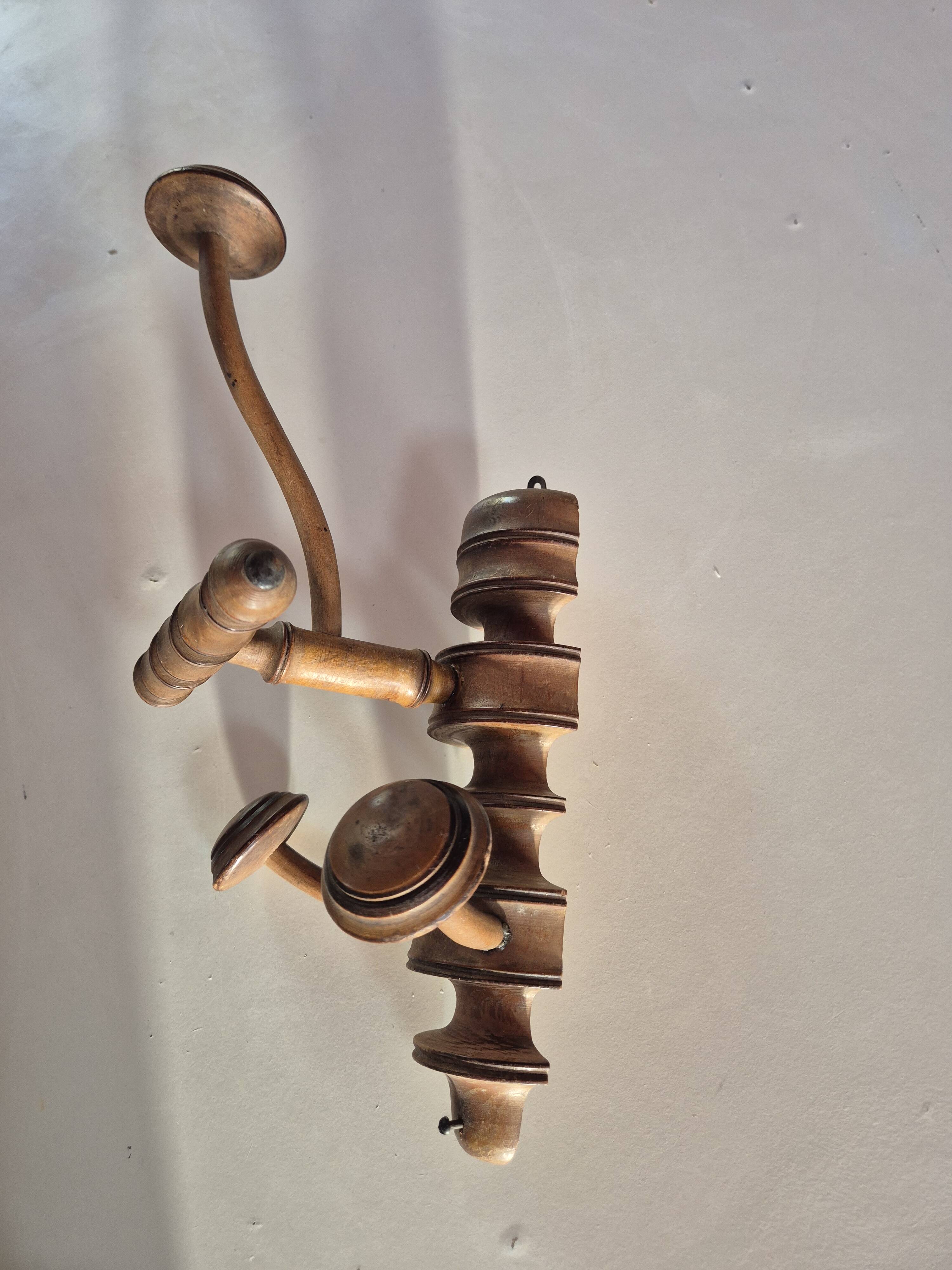 vintage wooden coat rack from the 1960s