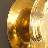 Brass and opaline wall lamp