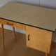 Bureau en bois des années 50 60 pied compas Baumann
