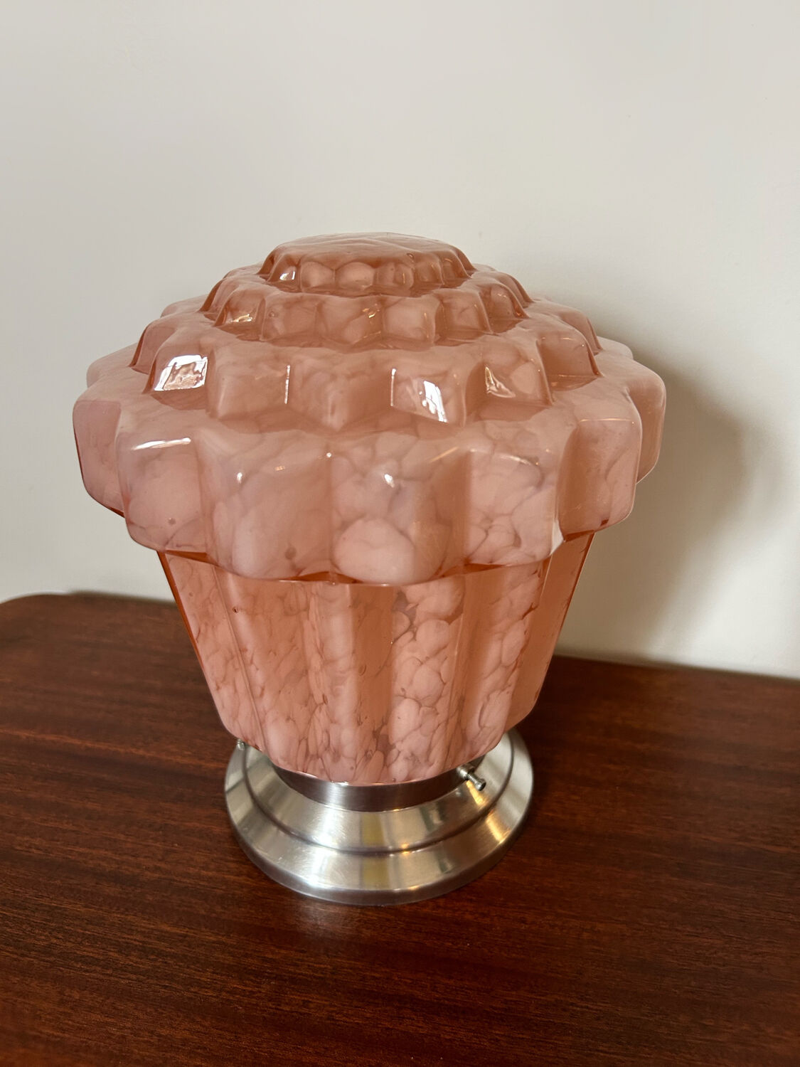 Art Deco glass globe lamp from Clichy