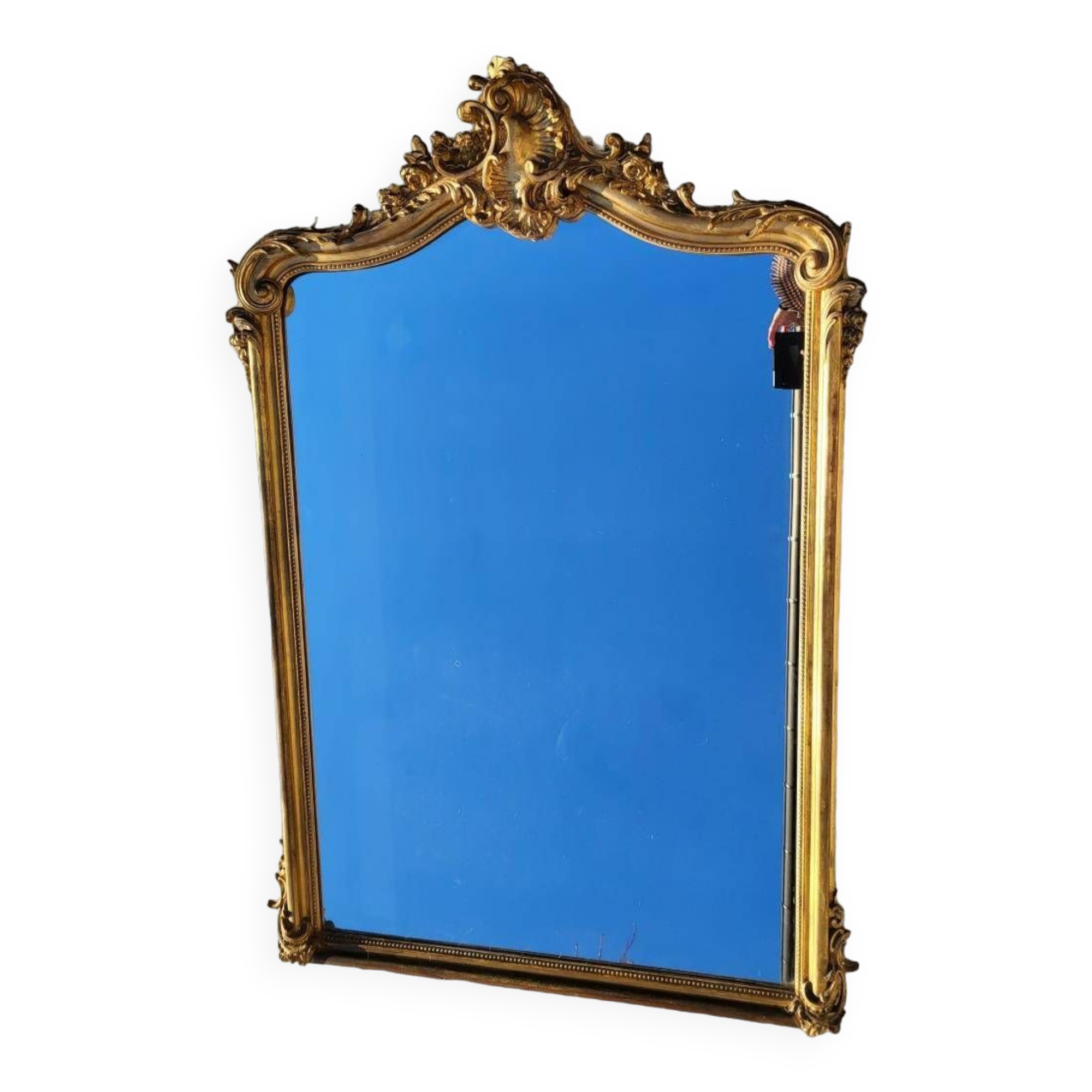 Miroir de cheminée doré XIXe style Louis XV
