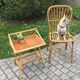 Bedside / side table rattan 1950 vintage