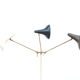 Stilnovo design floor lamp three arms years 50 in alluminium marble, rarest