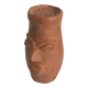 Artisanal terracotta terracotta salt shaker character head sculpture