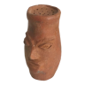 Artisanal terracotta terracotta salt shaker character head sculpture