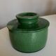 Glazed green earthenware butter dish Foucart Jourdan 1960