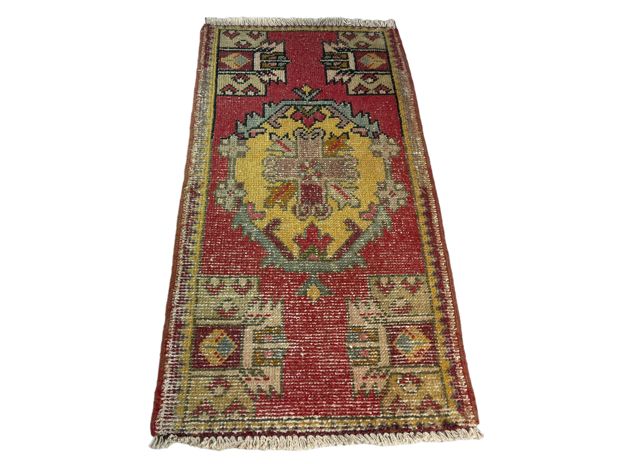 VINTAGE TURKISH PASTEL MINI RUG , 102 x 53 CM