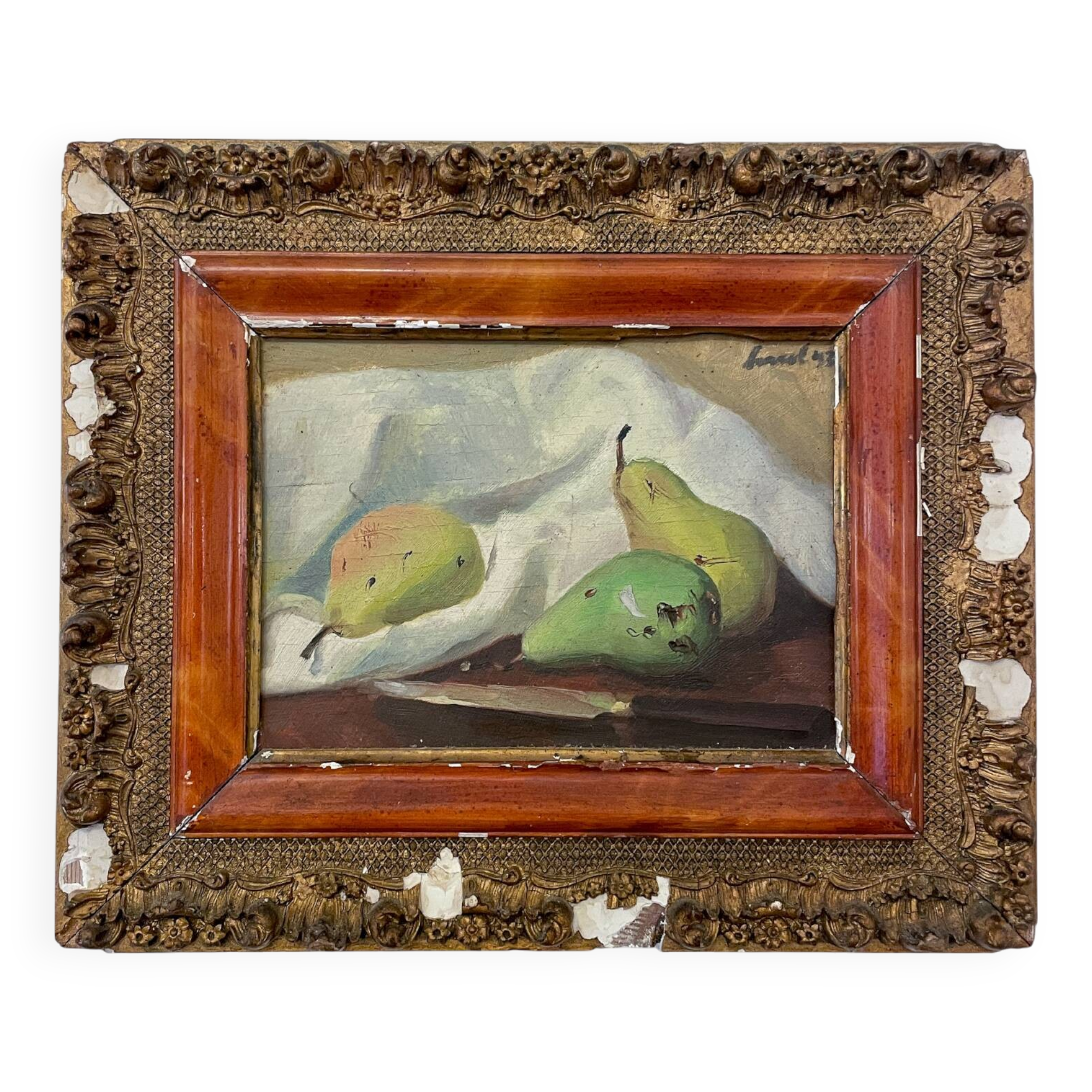 Old painting - Still life with pears