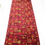 Geometric abstract wool bouclé carpet / rug, 1950s, Czechoslovakia