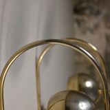 Pair of brass eyeball wall lights
