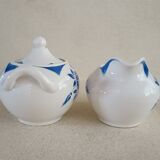 6 Digoin cups and saucers, sugar bowl and milk jug