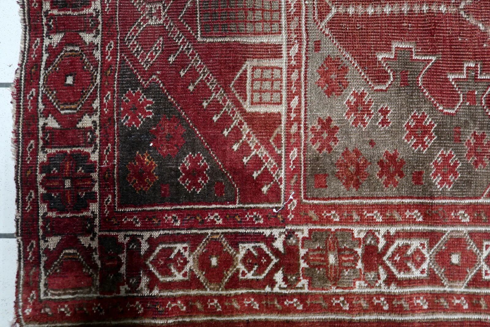 Antique Turkish Konya handmade prayer rug 2.7' x 3.6' 1920s - 1C1220