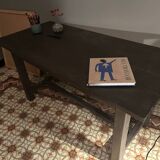 Black solid wood workshop table
