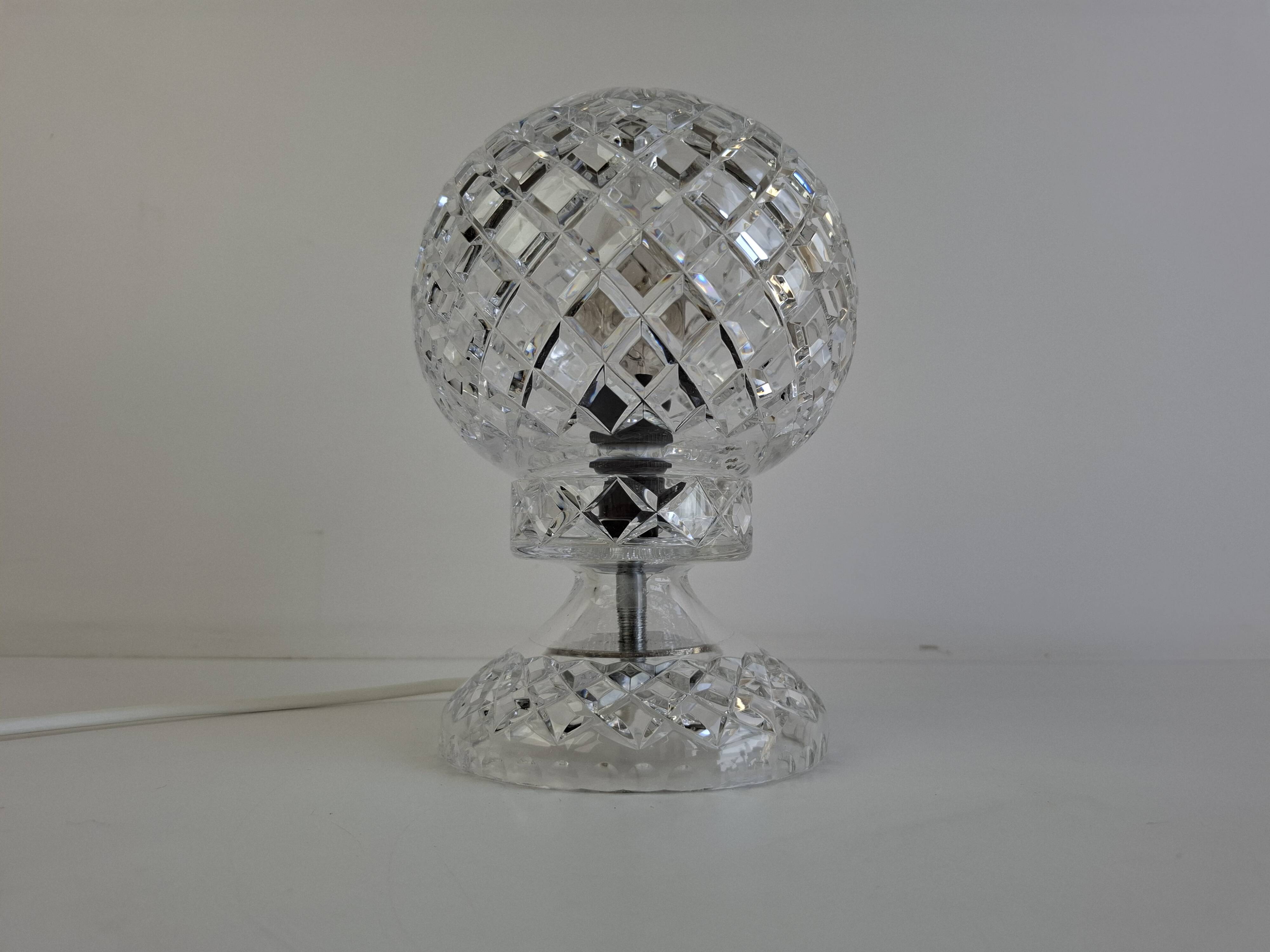 Vintage Czech Cut Crystal Table Lamp