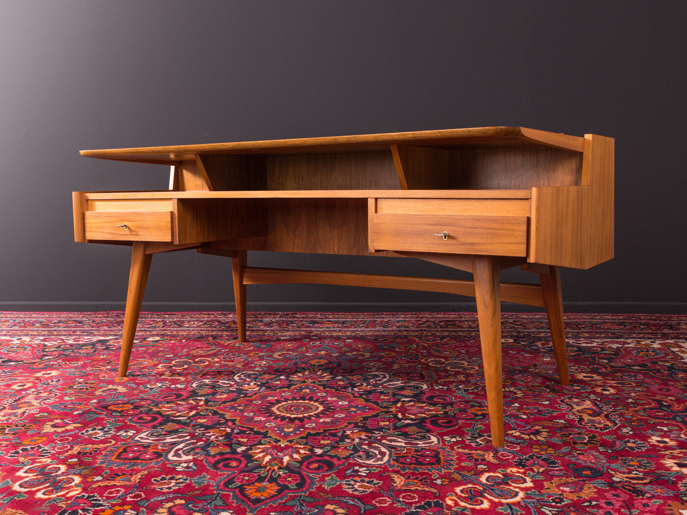 Walnut desk by WK Möbel from the 1950s