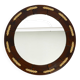 Huge 1970s maritime round pine wood wall mirror from Denmark | ∅ 89cm