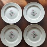8 assiettes plates en faïence fine L'Amandinoise