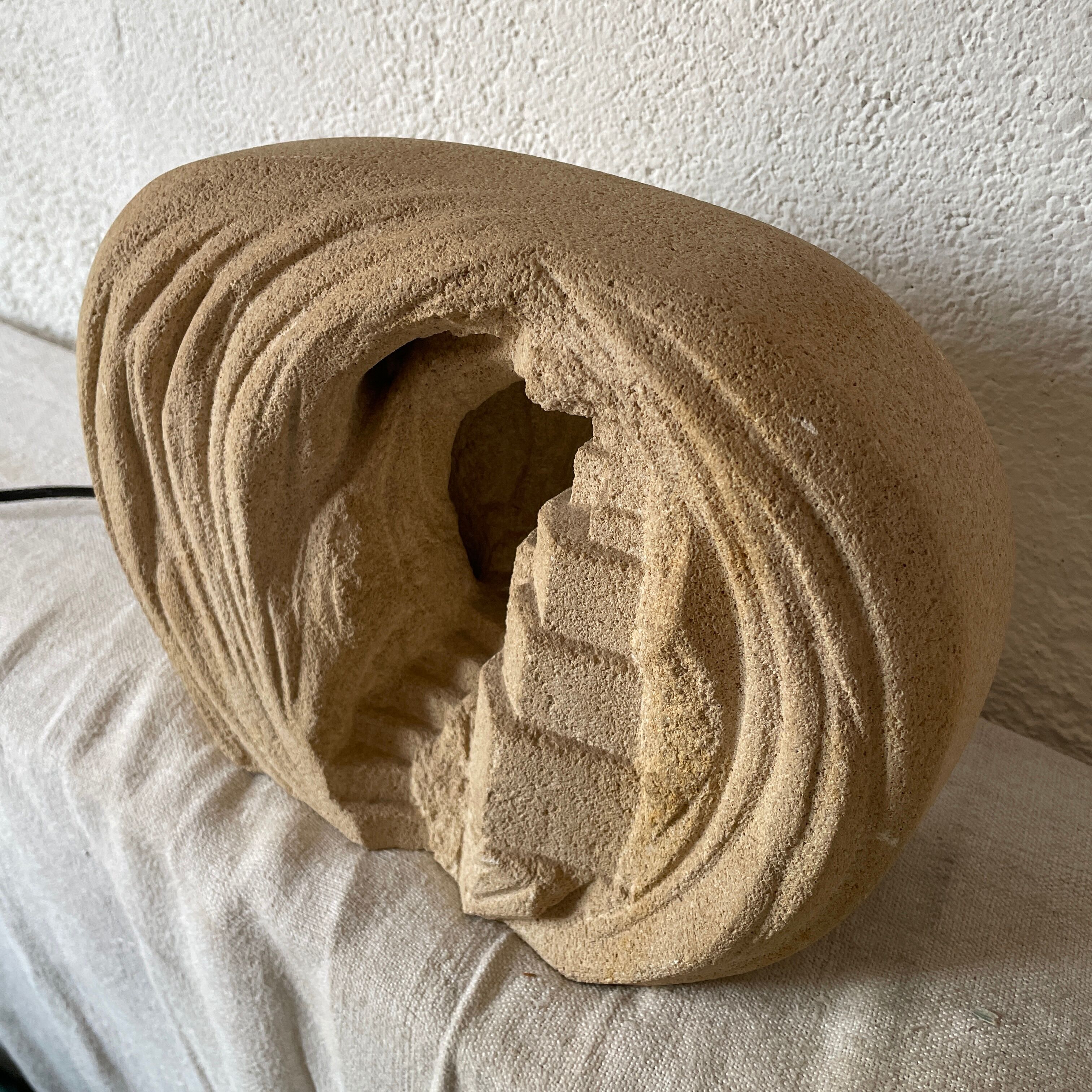 Arsene Galisson lamp in stone vintage design 1970