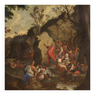Tableau du XVIIIe siècle, Moïse puisant l'eau du Rocher