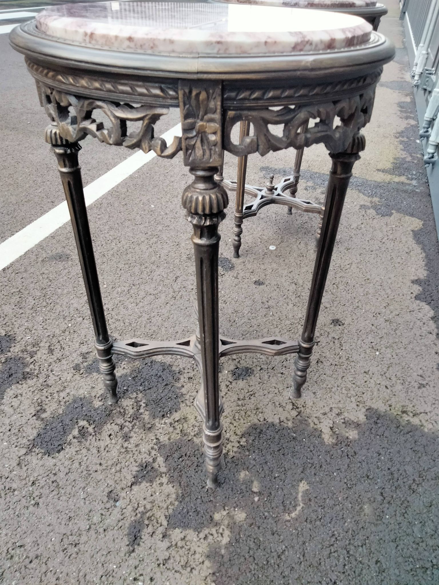 Pair of pedestal tables