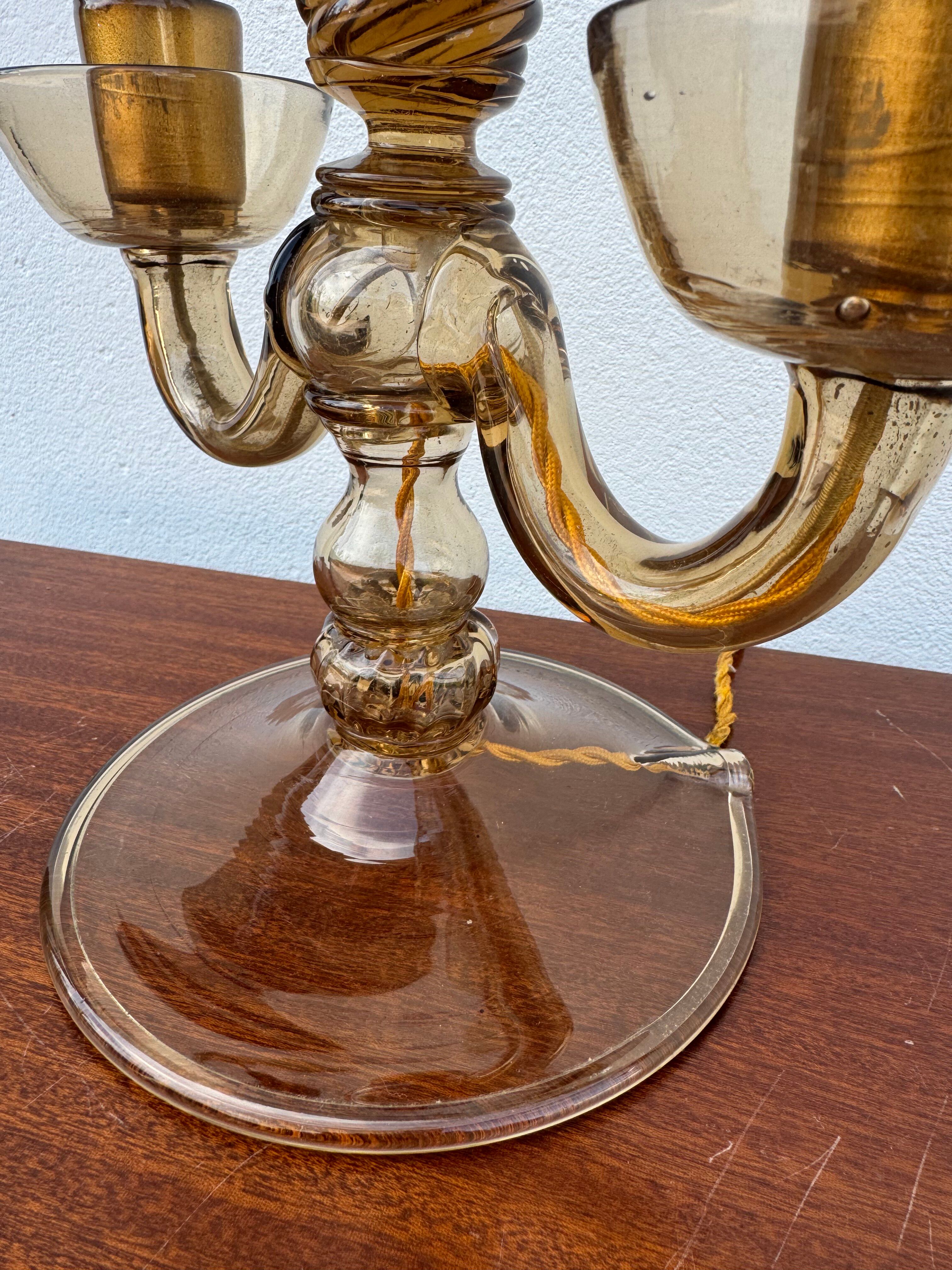 Murano glass candelabrum by Vittorio Zecchin, antique.