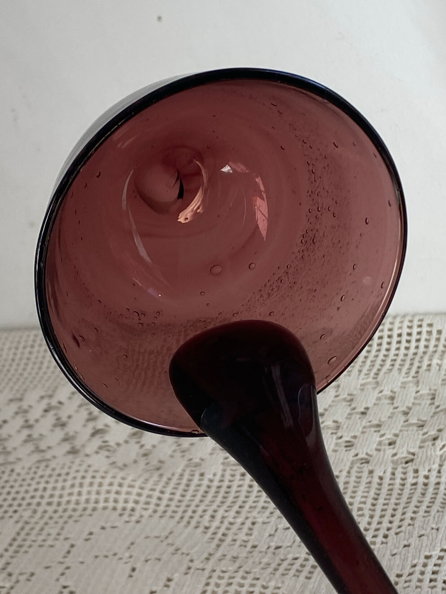 Sangria ladle, in blown and bubbled glass, Biot