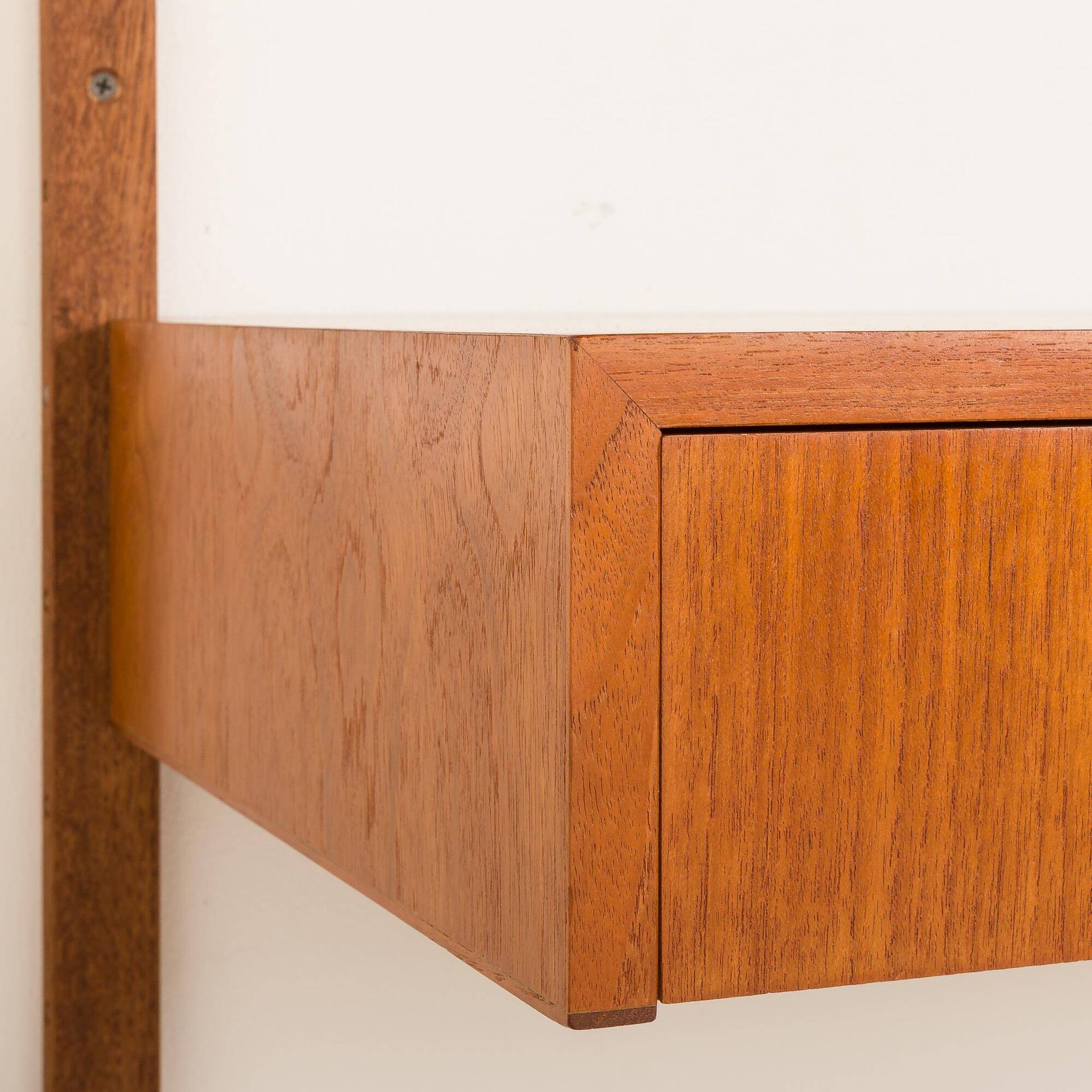 Danish mid-century teak shelving unit with a desk, 1970s