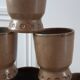 Set of 8 glasses / cups in stoneware Arts Ceram Grand Feu 60s