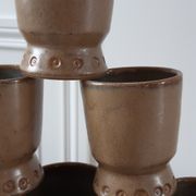 Set of 8 glasses / cups in stoneware Arts Ceram Grand Feu 60s