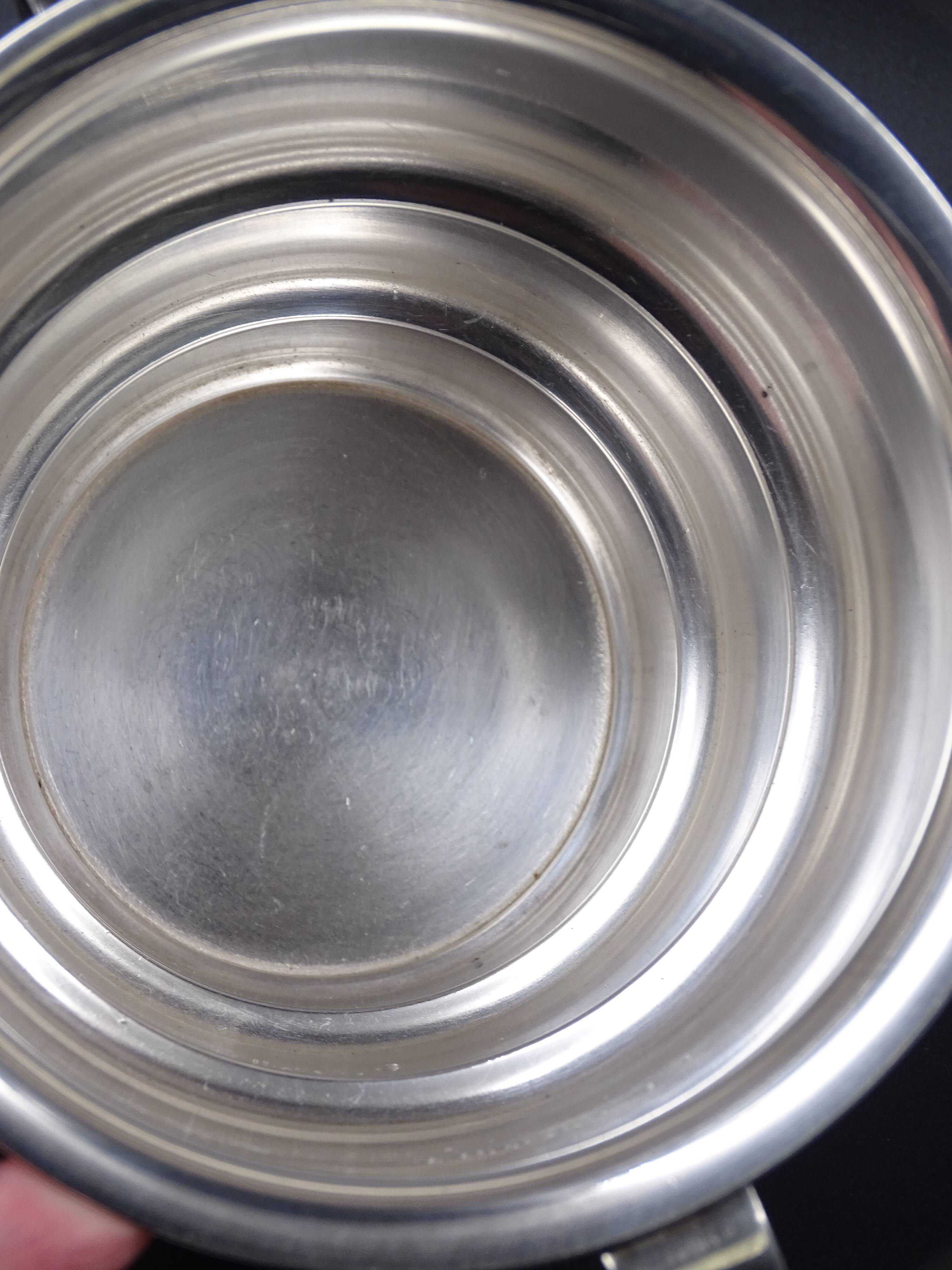 Silver metal ice bucket circa 1950