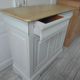 Louis Philippe style sideboard with pearl gray patina, 2 doors, drawers, wooden top.