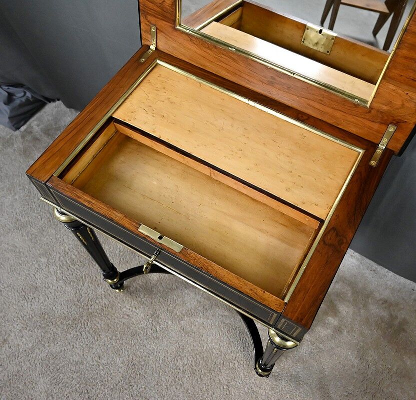 Blackened wood work table, Napoléon III period – 2nd half of the 19th century