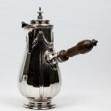 Art Nouveau Christofle Gallia chocolate pot in silver-plated metal - Early 20th century