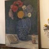Ancien tableau à l’huile nature morte