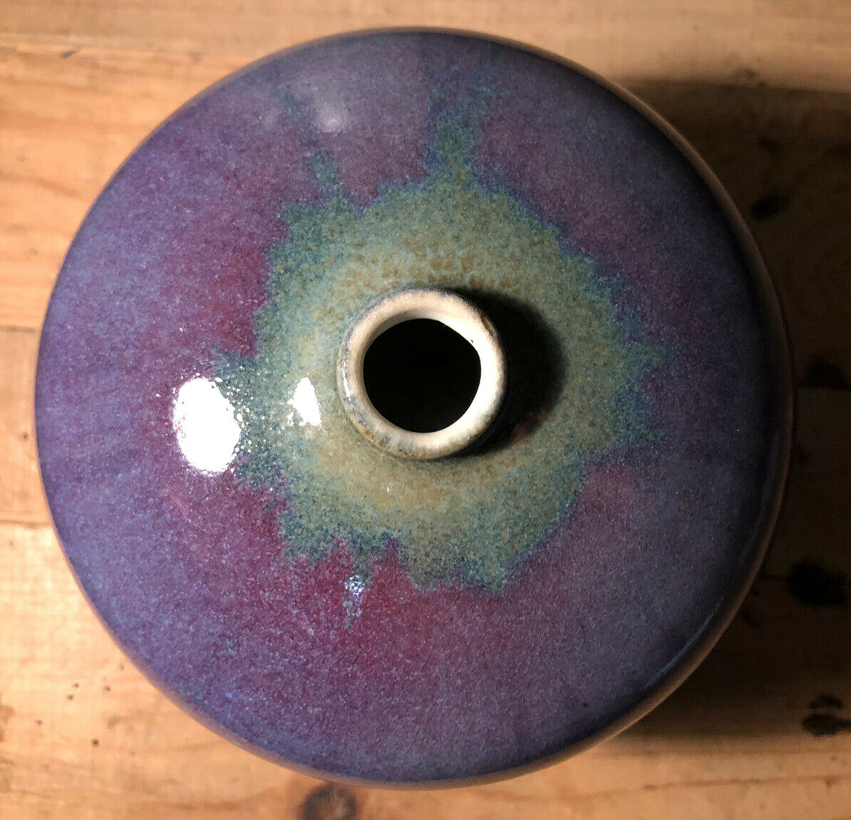 Enamelled ceramic vase signed Anne Marie Donaint Merlimont