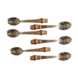 Set of 6 teaspoons bamboo 1960 mid century riviera