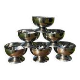Vintage set of 6 stainless steel ice cream bowls