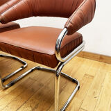 Pair of leather armchairs year 70