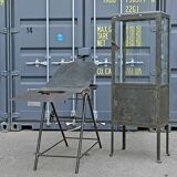 Vintage industrial dentist cabinet - metal glass cabinet