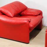 Maralunga armchair and ottoman by Vico Magistretti for Cassina