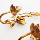 Pair of vintage gilt leaf sconces by Hans Kögl