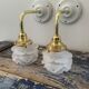 Paire d’appliques murales vintage en verre fleurs